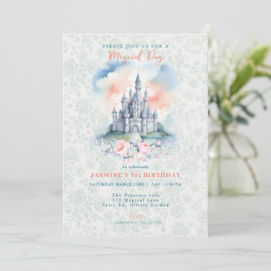 Invitation au Château de Princesse Magique Floral