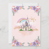 Invitation au Château de Princesse Magique Florale (Dos)