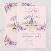 Invitation au Château de Princesse Magique Florale (Devant / Derrière)