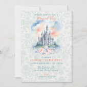 Invitation au Château de Princesse Magique Florale (Devant)