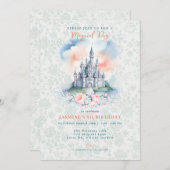 Invitation au Château de Princesse Magique Florale (Devant / Derrière)