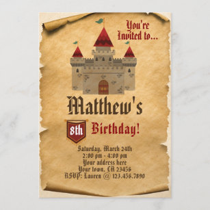 Invitations Faire Part Cartes Anniversaire Medieval Zazzle Be