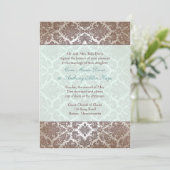 Invitation au chocolat Brown Mariage damassé (Debout devant)