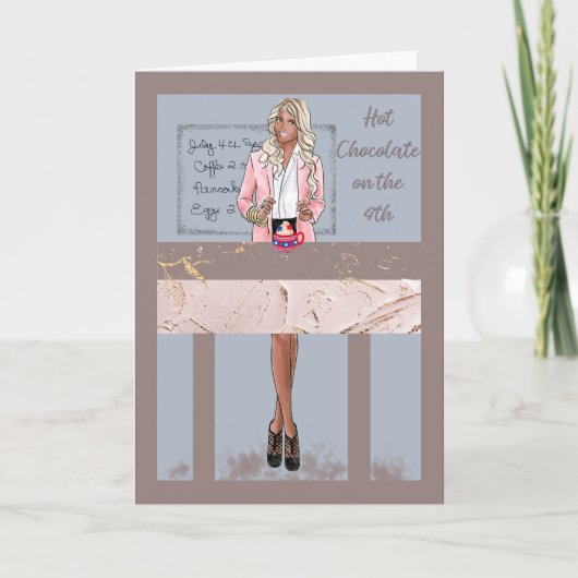 Invitation au chocolat chaud sur le 4 juillet (Devant)