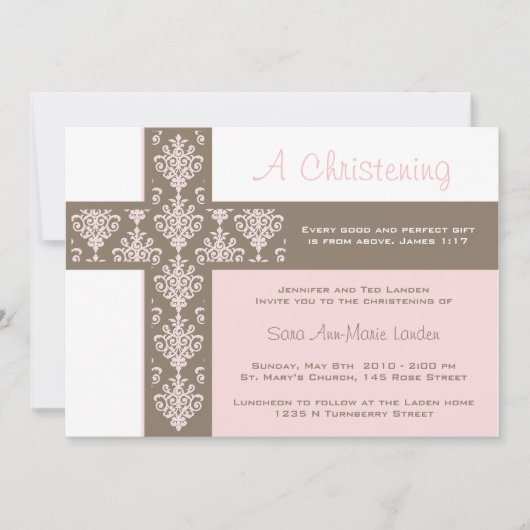 Invitation au Christening Girl (Devant)
