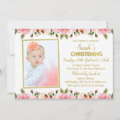 Invitation au Christing Floral d'or rose (Devant)