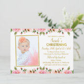 Invitation au Christing Floral d'or rose (Debout devant)