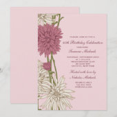 Invitation au chrysanthème rose (Devant / Derrière)