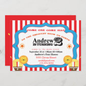 Invitation au cirque d'anniversaire (Devant / Derrière)