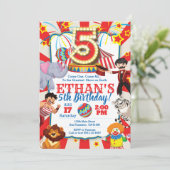 Invitation au Cirque Party pour le 5e anniversaire (Debout devant)