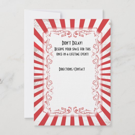 Invitation au cirque Vintage (Dos)