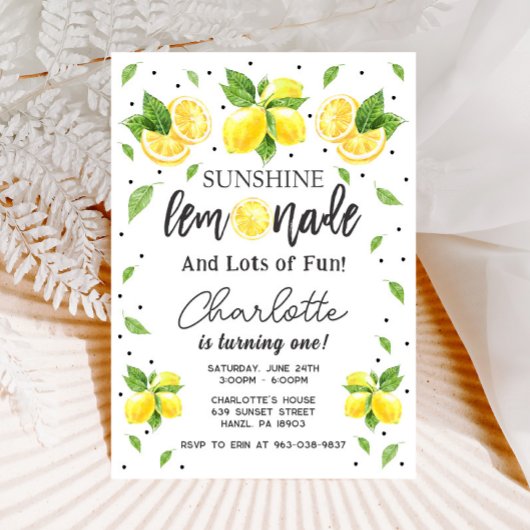 Invitation au citron 1er anniversaire