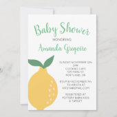 Invitation au citron jaune et Baby shower Feuille (Devant)