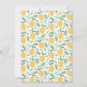 Invitation au citron jaune et Baby shower Feuille (Dos)
