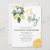 Invitation au citron Oh Baby shower (Devant)