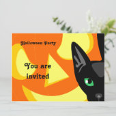 Invitation au Citrouille Chat Halloween (Debout devant)