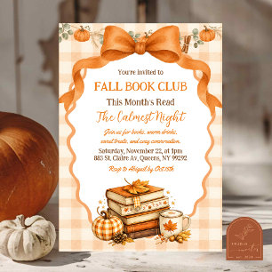 Invitation au club de lecture automnal cosy Pumpki