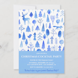Invitation au cocktail de Noël Belle Aquarelle