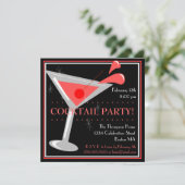Invitation au cocktail Martini Rouge (Debout devant)