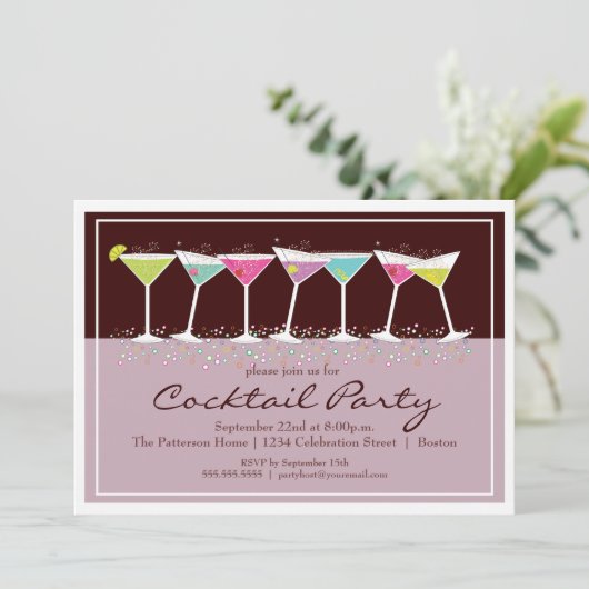 Invitation au cocktail Martinis (Debout devant)