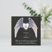 Invitation au coeur ailé Chrome et Faux (Debout devant)