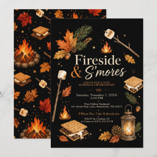 Invitation Au coin du feu & S'mores