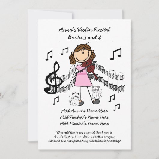 Invitation au considérant Anna's Violin - Révisé (Devant)