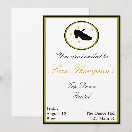 Invitation au considérant de danse du robinet (Devant / Derrière)