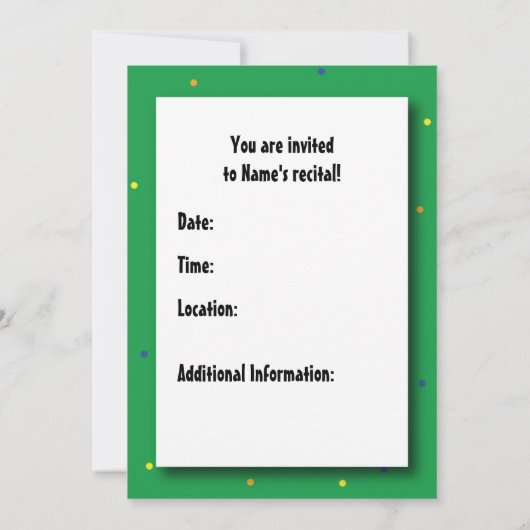 Invitation au considérant de piano (Dos)