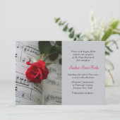 Invitation Au Considérant De Piano Rouge Roses (Debout devant)