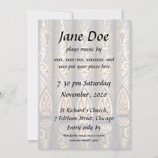 Invitation au considérant d'organe - tuyaux (Dos)