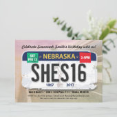 Invitation au contrat de licence Girl's 16th Birth (Debout devant)