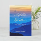 Invitation au coucher du soleil de mariage de dest (Debout devant)