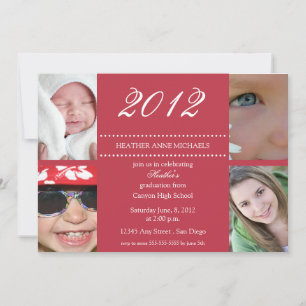 Invitation Au cours des années Graduation Invitation-red