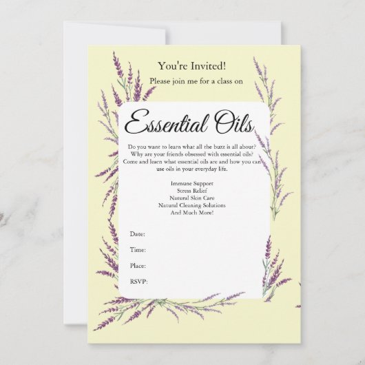Invitation au cours d'huile essentielle (Devant)