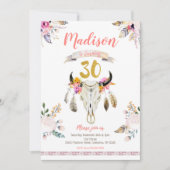 Invitation au crâne floral de la tribu Boho 30e an (Devant)