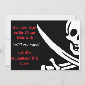 Invitation au crâne pirate et aux os croisés