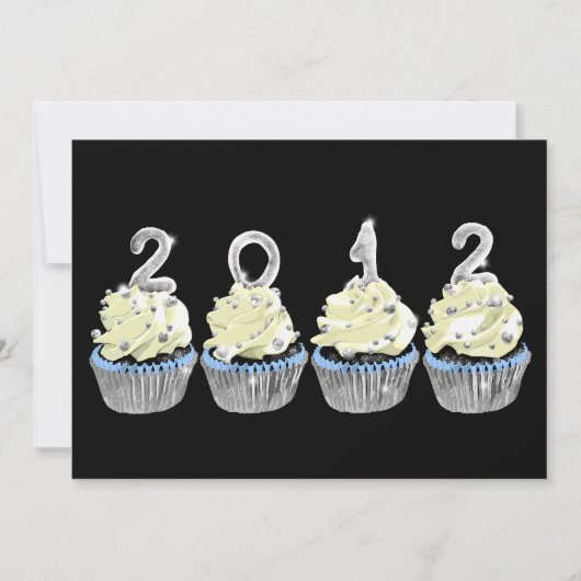 Invitation au cupcake du Nouvel An 2012 (Devant)