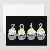 Invitation au cupcake du Nouvel An 2012 (Devant / Derrière)