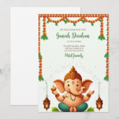 Invitation au darshan de Ganpati Carte d'invitatio (Devant / Derrière)