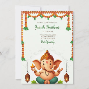 Invitation au darshan de Ganpati Carte d'invitatio