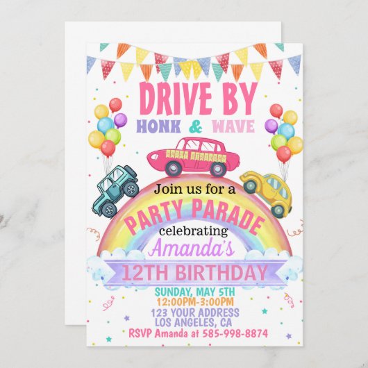 Invitation au défilé d'anniversaire de Rainbow Dri (Devant / Derrière)