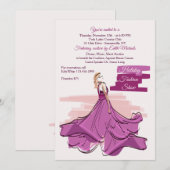 Invitation au défilé de mode de la robe violette (Devant / Derrière)
