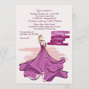 Invitation au défilé de mode de la robe violette