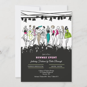 Invitation au défilé de mode de modèles esquissés