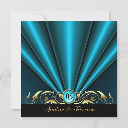 Invitation au défilement d'or de la conte de soie  (Devant)