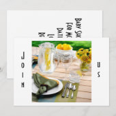 INVITATION AU DÉJEUNER BABY SHOWER (Devant / Derrière)