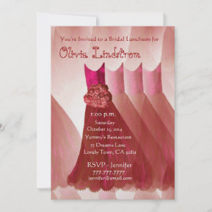 Invitation au déjeuner de la mariée ROUGE