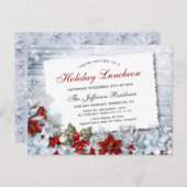 Invitation au déjeuner de Noël Poinsettia (Devant / Derrière)