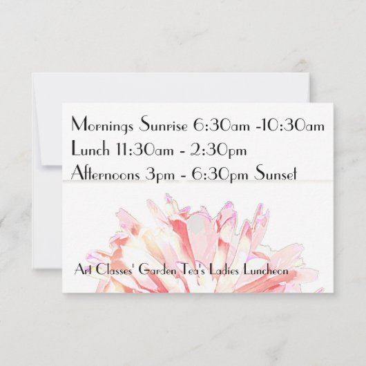 Invitation au déjeuner des dames des cours d'art e (Dos)